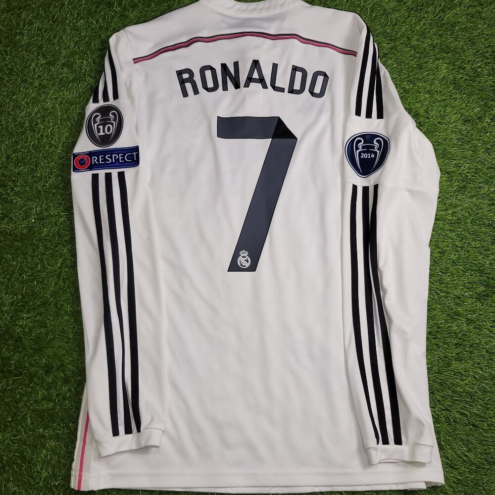 Cristiano Ronaldo Real Madrid 2014 2015 Long Sleeve Soccer Jersey Shirt M